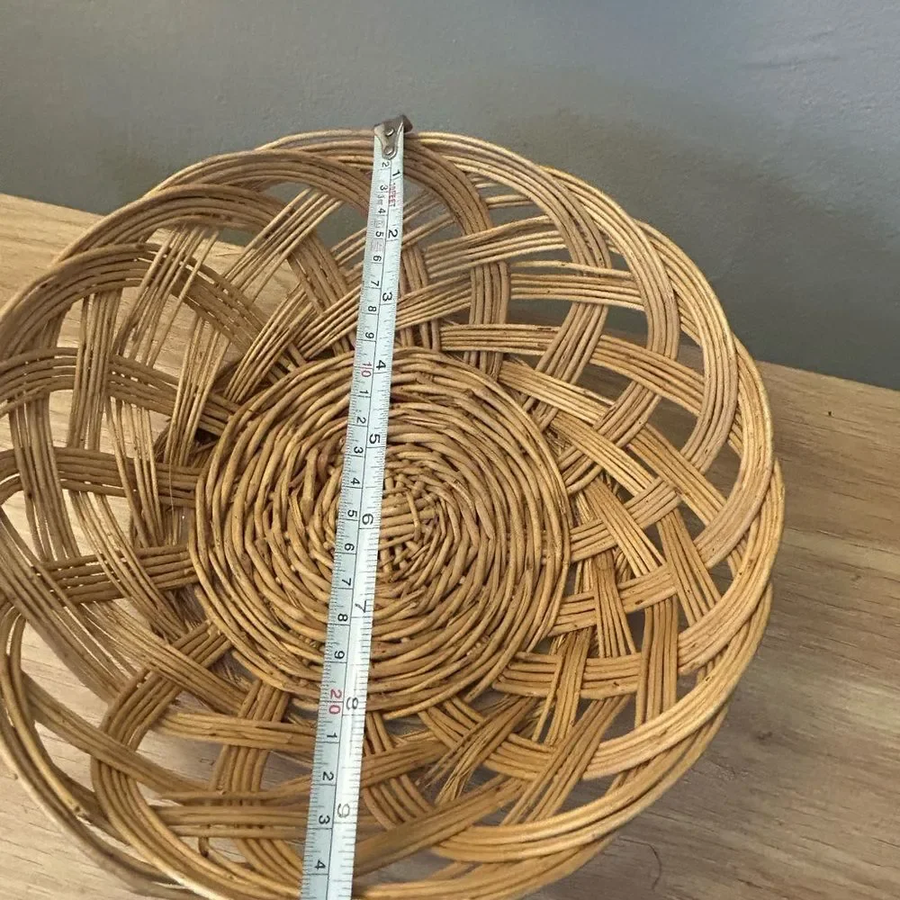 Woven Decorative Rattan Bowl - Natural Brown Home Accent